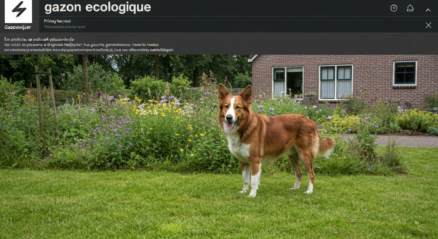 Ecologisch gazon met microklaver en wilde bloemen in een Nederlandse tuin, bijen in bloei