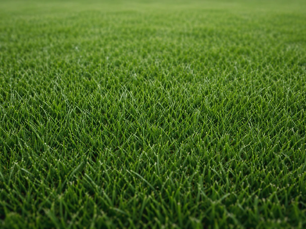Detail van dicht, egaal donkergroen kwaliteitsgras zonder kale plekken